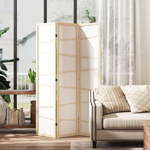 Wooden folding privacy screen - wooden,