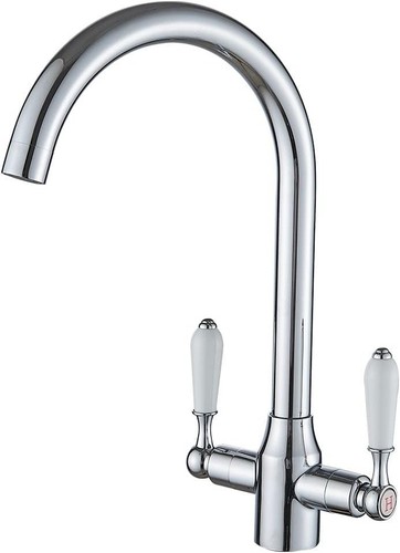 Kitchen mixer tap chrome white - tap,