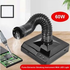 60W Soldering Iron Fume Extractor with LED Light ESD Carbon Filter Sponge Smokin