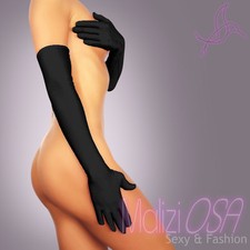 Women's Gloves Satin Black Long Lingerie Burlesque Black Gloves Hot Handschuhe