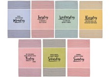 Ladelle 7-Pack, Kitchen Towel Set – 100% Cotton 7 Days of the Week, AZO Free