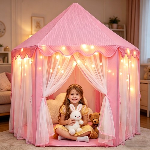 Kids light play tent girl - light,