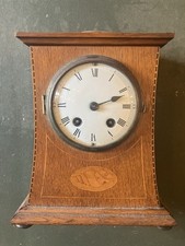 Edwardian Oak Mantle Clock