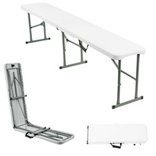 6FT Plastic Folding Bench Portable Outdoor Bench for Picnic Camping Garden MND
