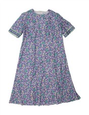 NORMAN LINTON Womens A-Line Dress UK 16 Large Purple Floral DN27