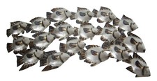Contemporary Metal Wall Art Decor Sculpture  silver 28" long SCHOOL OF FISH  new
