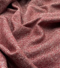 Red Wool Fabric Donegal Tweed