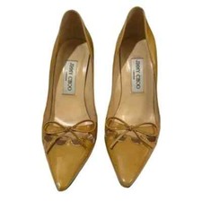 Jimmy Choo Womens Pointed Toe Cut Out Slide On Pumps Beige Size 36