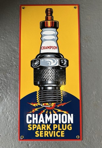 Enamel sign champion spark - sign,