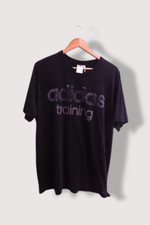 Vintage Black Adidas Training print men's tees XL| SKU 2664