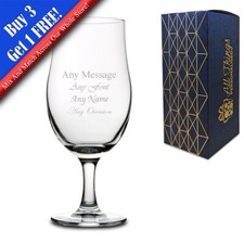 Personalised Engraved Pint Glass Stemmed Beer Glass Birthday Wedding Gift  