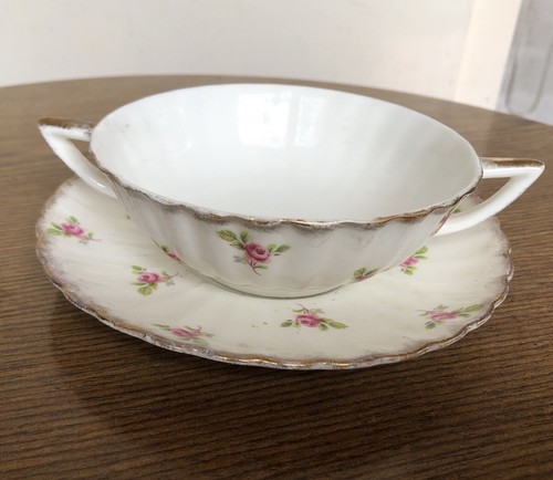 Vintage floral bone china - china, soup
