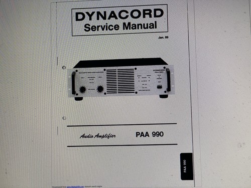 Dynacord paa 990 service - dynacord,