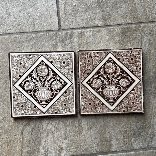 Vintage ceramic tiles floral - 2,