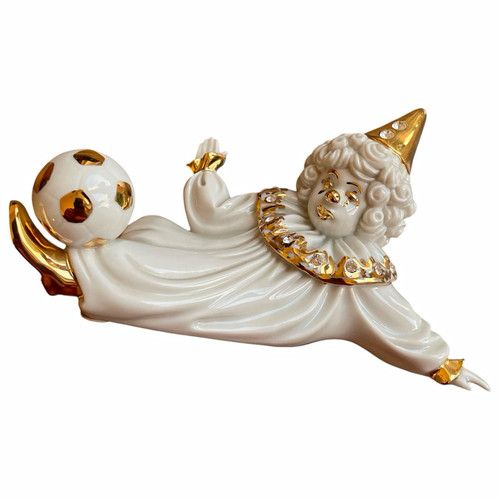 White gold porcelain clown - &,