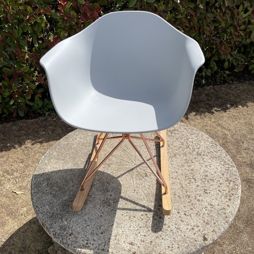 Eames style light grey rocking - style,