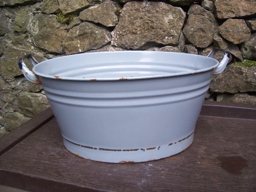 Vintage enamel grey - enamel,