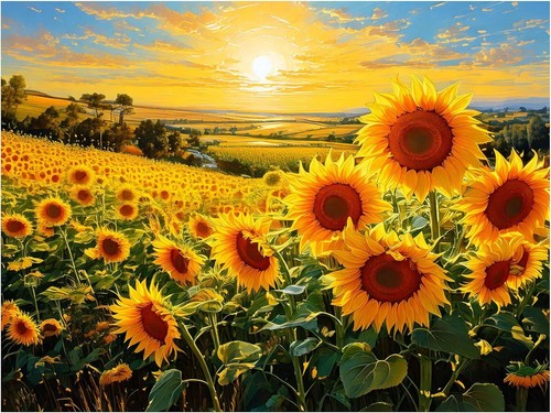 Tile mural sunflower - tile, field