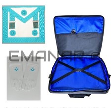 Master Mason Apron Lambskin Masonic SqCmp Cotton Gloves &Shoulder Bag BRANDNEW
