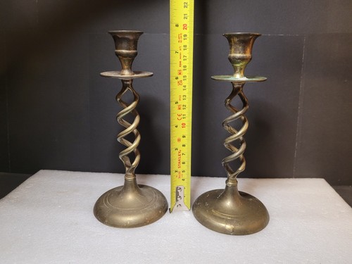 Vintage brass candle stick - brass,