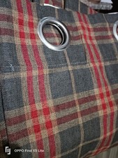 Ashley Wilde Curtains Red Check 64 x 72