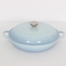 Le Creuset Shallow Casserole Braiser 26cm 2L 2.5 qt Coastal Blue Cast Iron
