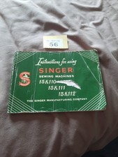 Vintage Singer Sewing Machine Instruction Book For No. 15k 110/15k 111/15k 112 
