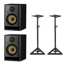 KRK Rokit RP5 G5 Active Studio Monitors & MONS001 Speaker Stands Bundle