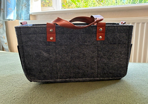 Grey felt nappy caddy tote - felt,
