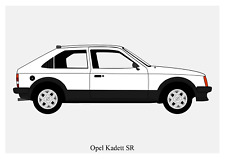 POSTER - OPEL KADETT SR - (A4 A3 A2 sizes) Art Print Car RENDER
