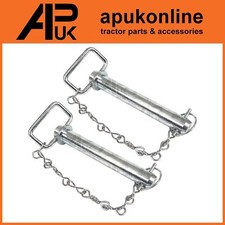 2x Hitch Pin 25mm w/ Chain & Linch Lynch Pin for Massey Ferguson Fordson Tractor