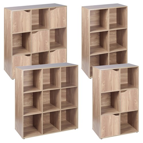 Cube oak modular bookcase - 6,9,