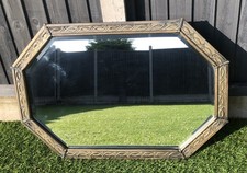 Vintage Silver Metal Frame Bevelled Edge Wall Hanging Lounge Bedroom Hall Mirror