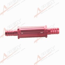 15mm Anodised Billet Magnetic Fuel Filter 30 Micron Red