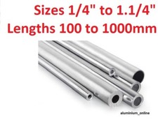 ALUMINIUM ROUND TUBE 1/4" 5/16" 3/8" 1/2" 5/8" 3/4" 7/8" 1" 1.1/8" 1.1/4" inch