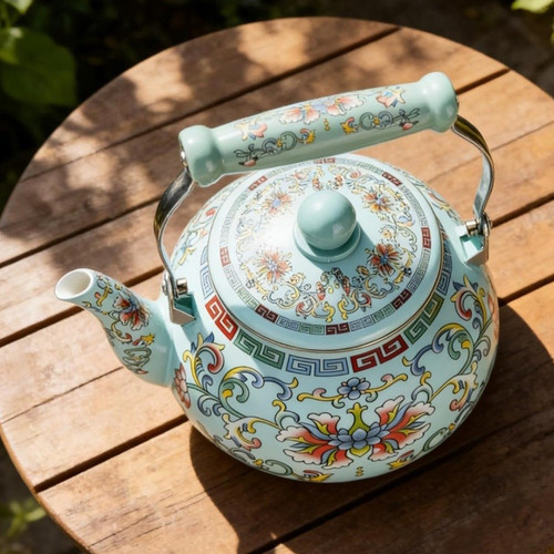 Enamel floral stovetop tea - enamel,