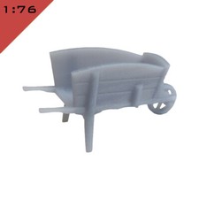 2x 3D printed WOODEN WHEELBARROW 1:76, OO Model Miniature Scenery Layout Diorama