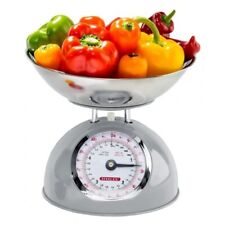 Traditional Kitchen Scales 5kg Capacity - Large Bowl with Pouring Lip Grey