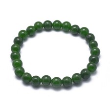 Natural Green Jade Gemstone 10mm Bead Stretch Bracelet Chakra Healing UK