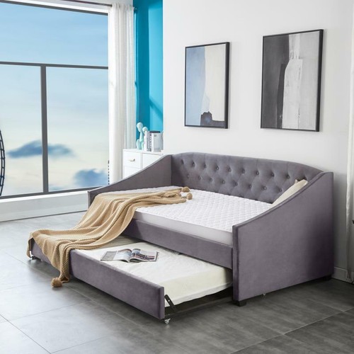 Velvet grey daybed - velvet,
