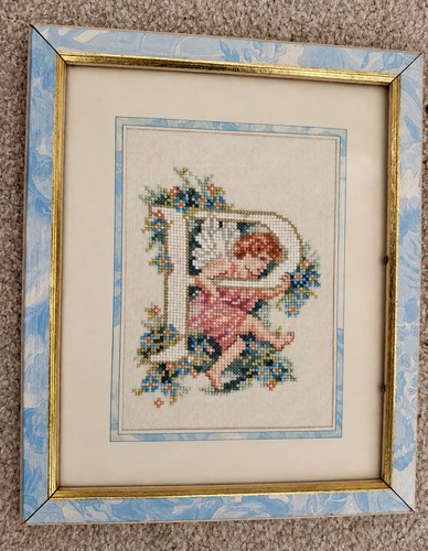 Vintage framed cross stitch - vintage,