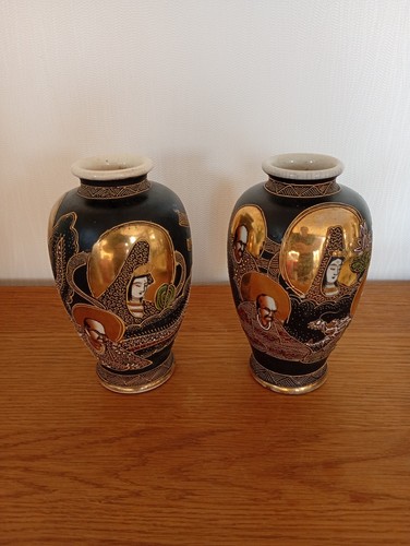 Pair antique japanese satsuma - japanese,