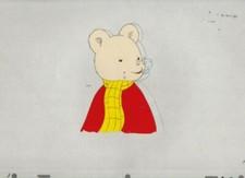 RUPERT THE BEAR Cartoon Animation 12.5x10.5" Cel A-12 with Yellow Scarf