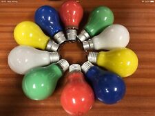 25w Coloured GLS Light Bulbs BC or ES Red,Blue,Yellow, Green, White, Mixed x10
