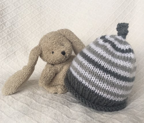 Hand knitted baby pixie hat - hand,