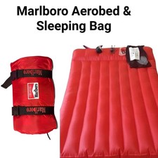 Marlboro Big Sky Aerobed Air Mattress &  buffalo plaid fleece lined sleeping bag