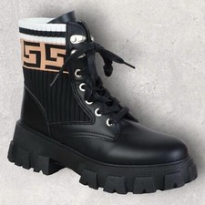 WOMENS LADIES CHUNKY LACE UP