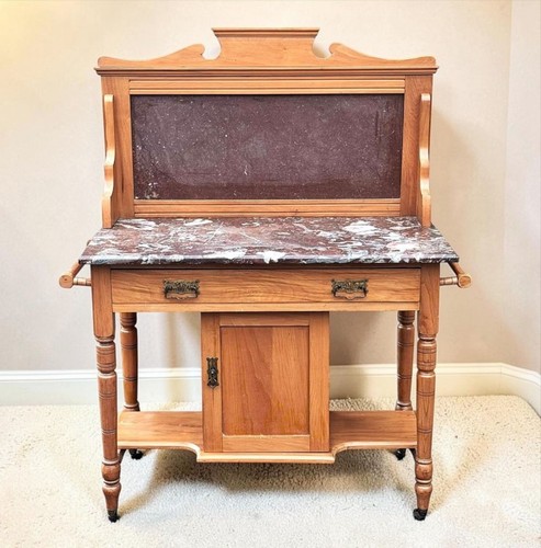 Edwardian walnut marble - walnut,