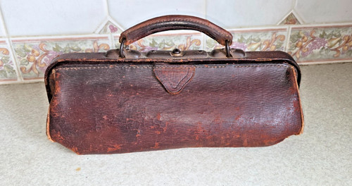 Antique leather lined doctors - leather,