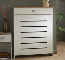 Radiator Cover Cabinet Modern Drawer Storage MDF Horizontal Cream Grey Black